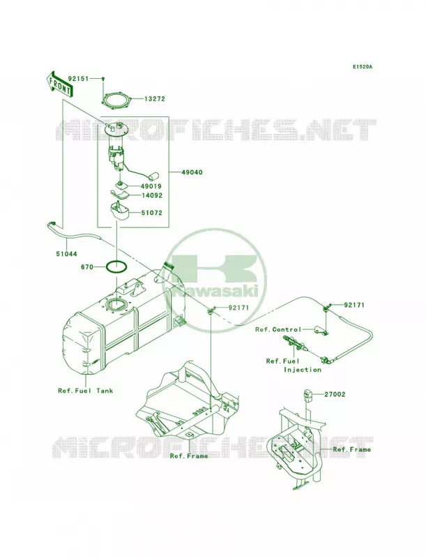 Fuel PumpMDF Kawasaki MULE 620 2011 Mule 4010 4x4  KAF620MBF