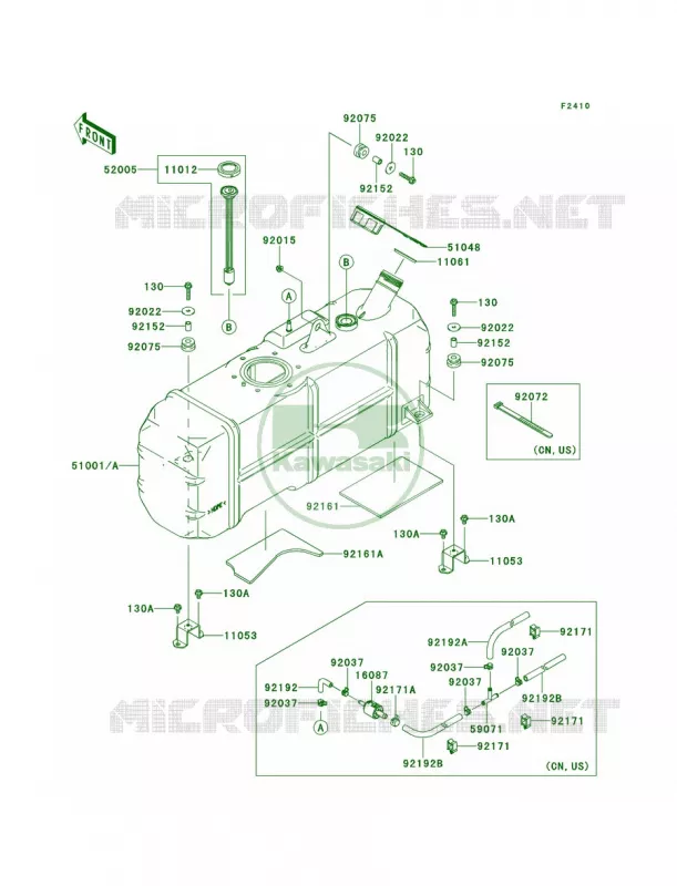 Fuel TankM9FMAF Kawasaki MULE 620 2011 Mule 4010 4x4  KAF620MBF