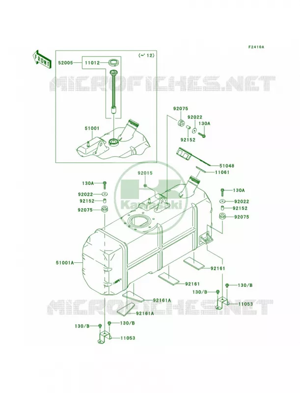 Fuel TankMBF-MDF Kawasaki MULE 620 2011 Mule 4010 4x4  KAF620MBF