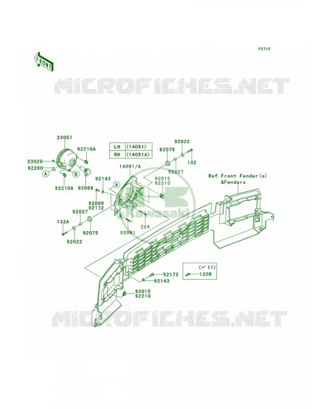 Headlights Kawasaki MULE 620 2011 Mule 4010 4x4  KAF620MBF