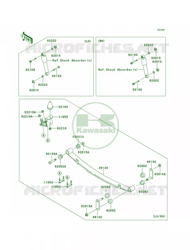 Rear Suspension Kawasaki MULE 620 2011 Mule 4010 4x4  KAF620MBF