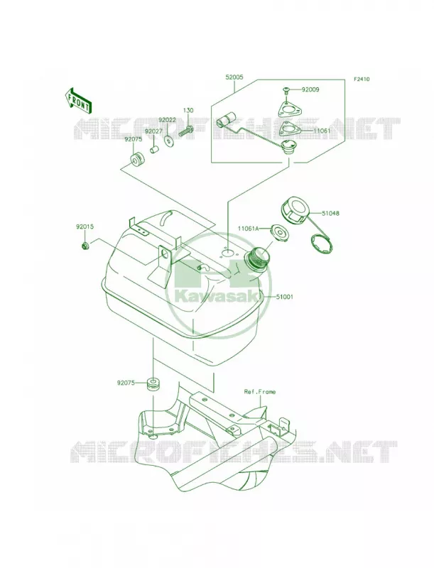 Fuel Tank Kawasaki MULE 400 2011 Mule 610 4x4 XC Camo  KAF400EBF