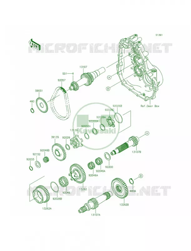 Transmission Kawasaki MULE 400 2011 Mule 610 4x4 XC Camo  KAF400EBF