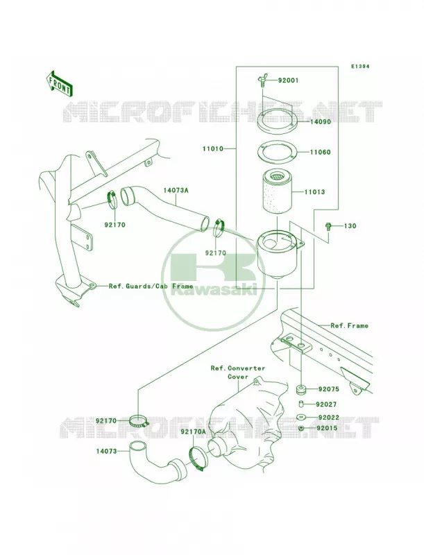 Air Cleaner-Belt ConverterP9FPAF Kawasaki MULE 620 2011 Mule 4000  KAF620PBF