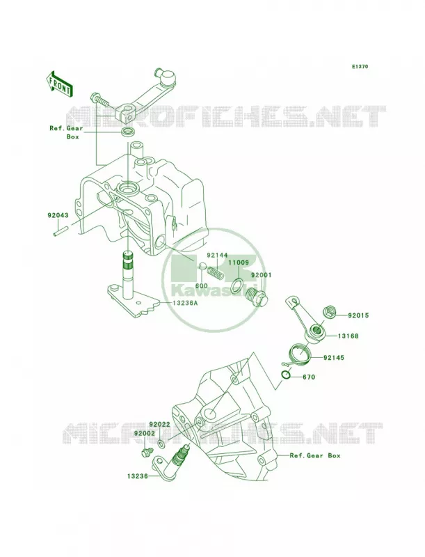 Gear Change Mechanism Kawasaki MULE 620 2011 Mule 4000  KAF620PBF