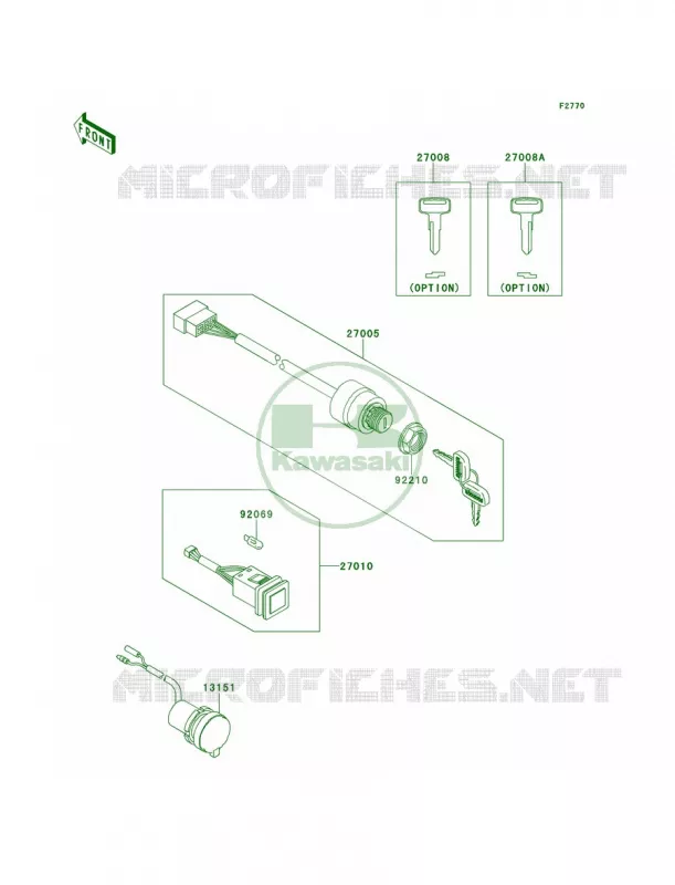 Ignition SwitchP9F-PCF Kawasaki MULE 620 2011 Mule 4000  KAF620PBF