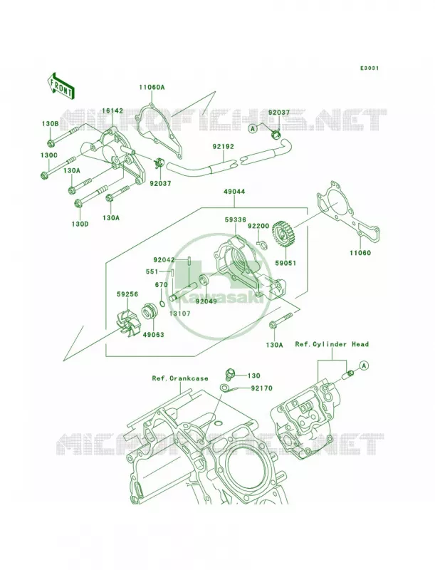 Water Pump Kawasaki MULE 620 2011 Mule 4000  KAF620PBF