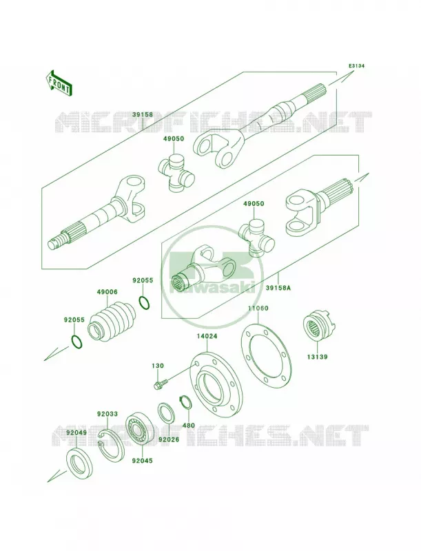 Drive Shaft Kawasaki MULE 620 2007 MULE 2520 TURF  KAF620-B1