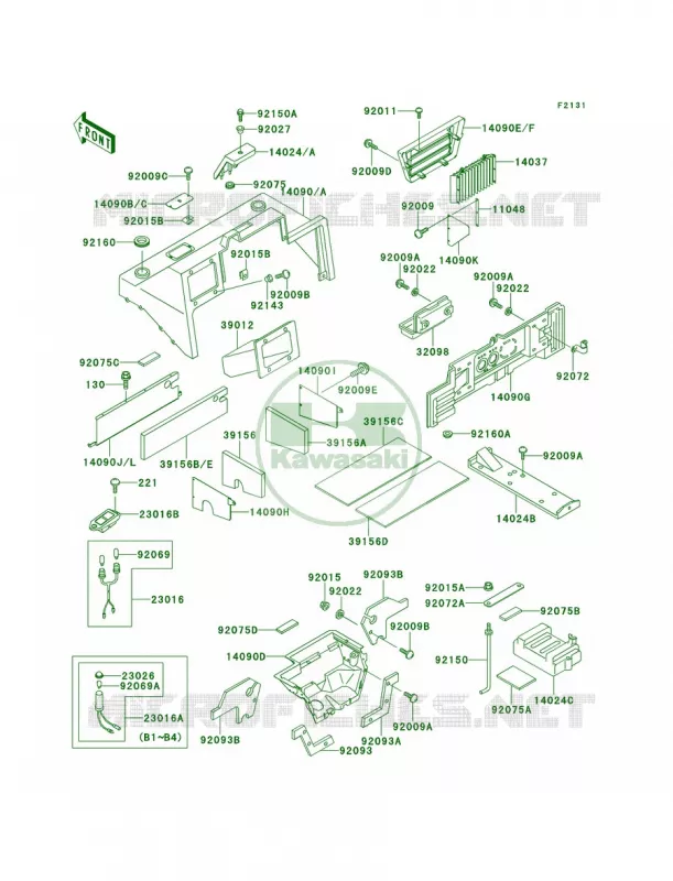 Frame FittingsCover Kawasaki MULE 620 2007 MULE 2520 TURF  KAF620-B1