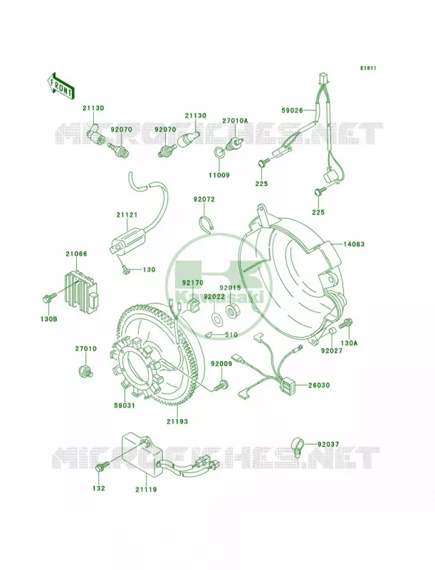 GeneratorIgnition Coil Kawasaki MULE 620 2007 MULE 2520 TURF  KAF620-B1