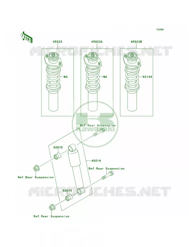 Shock Absorbers Kawasaki MULE 620 2007 MULE 2520 TURF  KAF620-B1