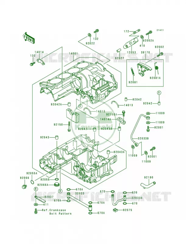 Crankcase Kawasaki MOTOS 1000 1997 Concours  ZG1000-A12