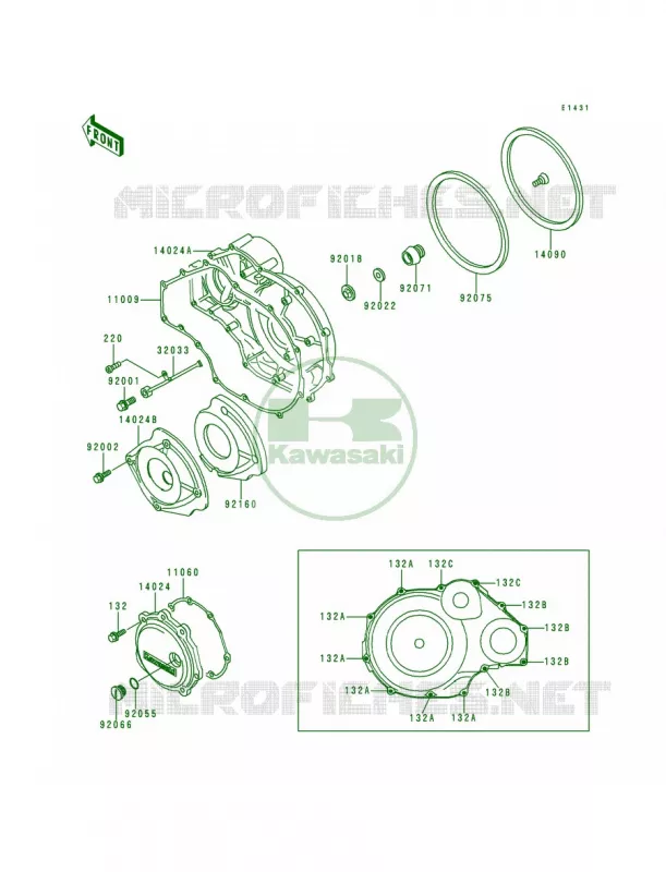 Engine Covers Kawasaki MOTOS 1000 1997 Concours  ZG1000-A12