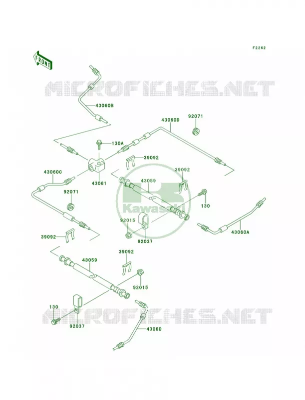 Brake Piping Kawasaki MULE 620 2007 MULE 2520 TURF  KAF620-B2