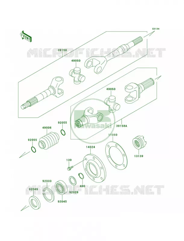 Drive Shaft Kawasaki MULE 620 2007 MULE 2520 TURF  KAF620-B2