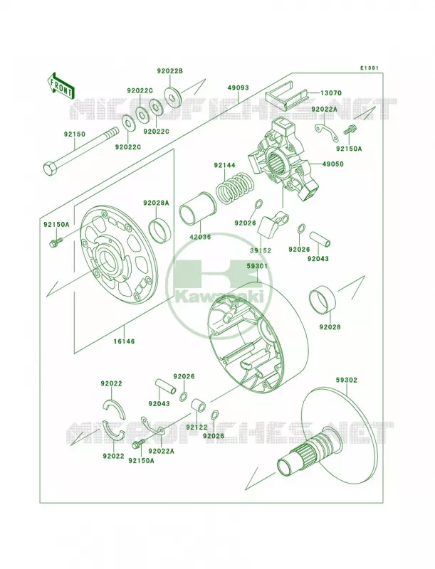 Drive Converter Kawasaki MULE 620 2007 MULE 2520 TURF  KAF620-B3