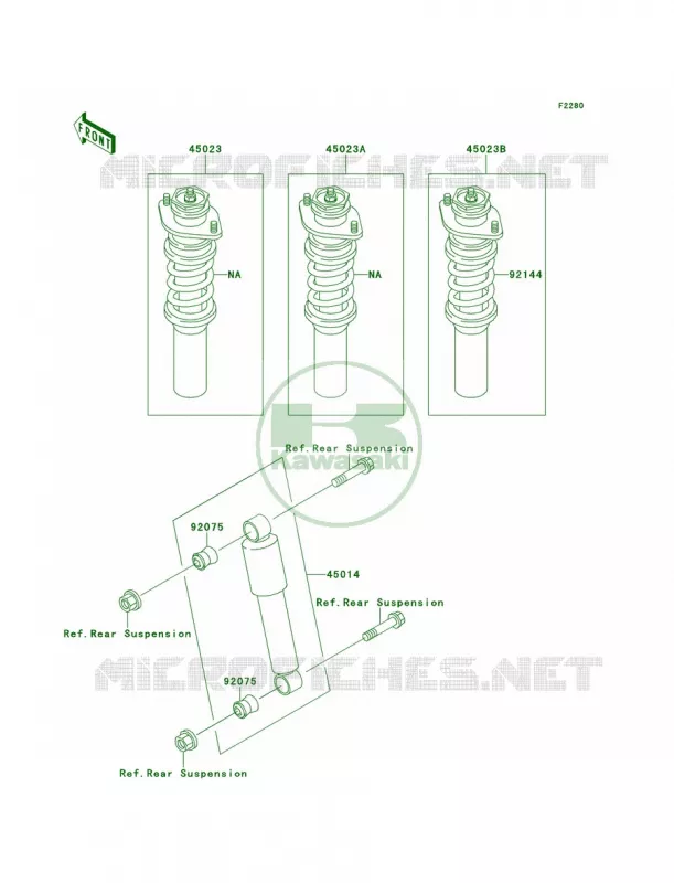 Shock Absorbers Kawasaki MULE 620 2007 MULE 2520 TURF  KAF620-B3