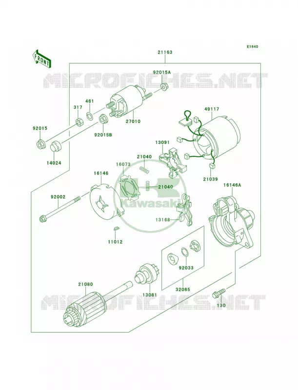 Starter Motor Kawasaki MULE 620 2007 MULE 2520 TURF  KAF620-B3