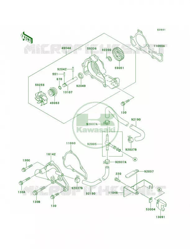 Water Pump Kawasaki MULE 620 2007 MULE 2520 TURF  KAF620-B3