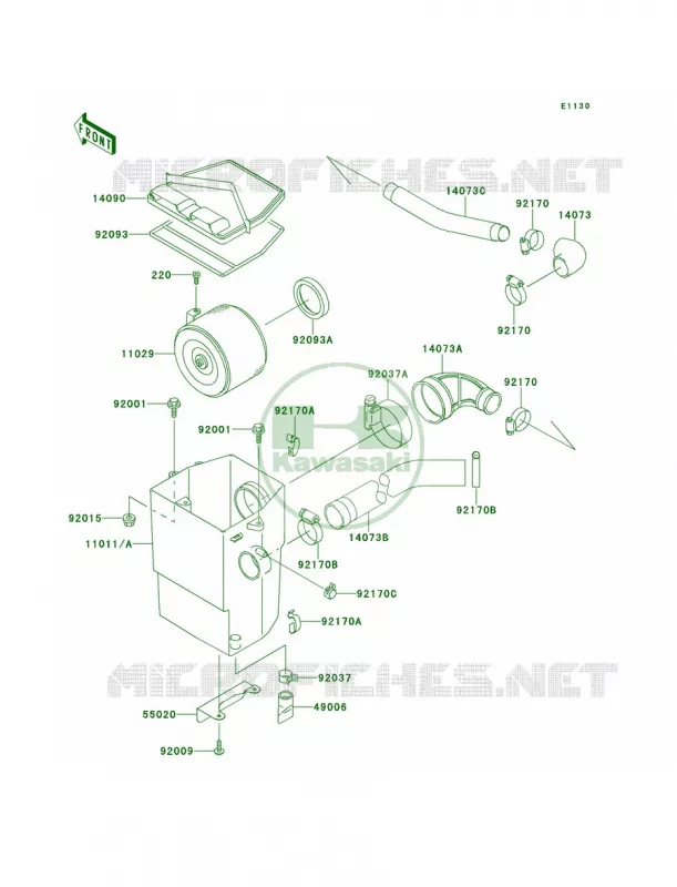Air Cleaner Kawasaki MULE 620 2007 MULE 2520 TURF  KAF620-B4
