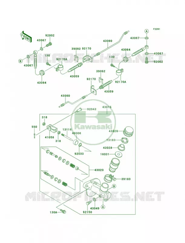 Master Cylinder Kawasaki MULE 620 2007 MULE 2520 TURF  KAF620-B4