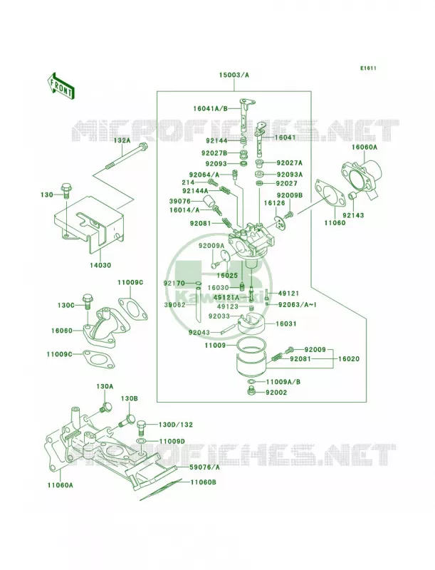Carburetor Kawasaki MULE 620 2007 MULE 2520 TURF  KAF620-B5