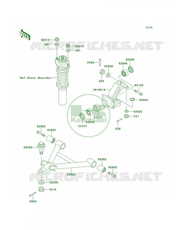 Front Suspension Kawasaki MULE 620 2007 MULE 2520 TURF  KAF620-B5