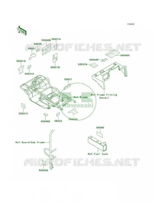 Labels Kawasaki MULE 620 2007 MULE 2520 TURF  KAF620-B5