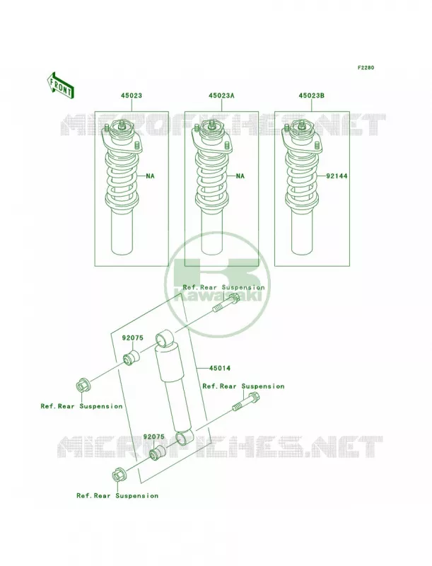 Shock Absorbers Kawasaki MULE 620 2007 MULE 2520 TURF  KAF620-B5