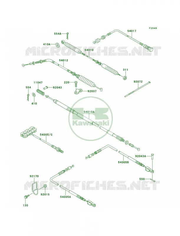 Cables Kawasaki MULE 620 2007 MULE 2500  KAF620-C1
