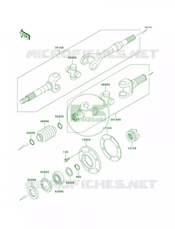 Drive Shaft Kawasaki MULE 620 2007 MULE 2500  KAF620-C1