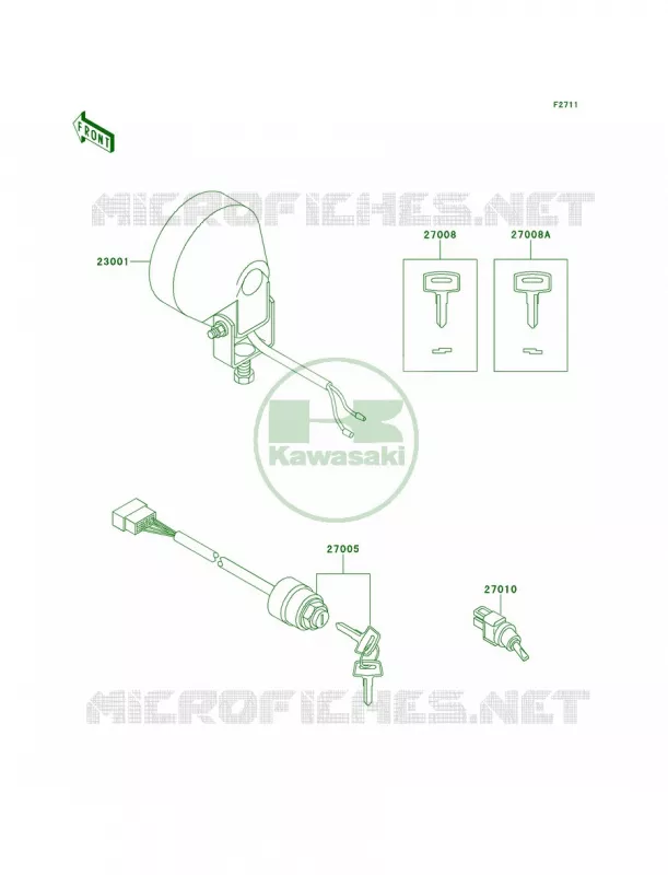 HeadlightsIgnition Switch Kawasaki MULE 620 2007 MULE 2500  KAF620-C1