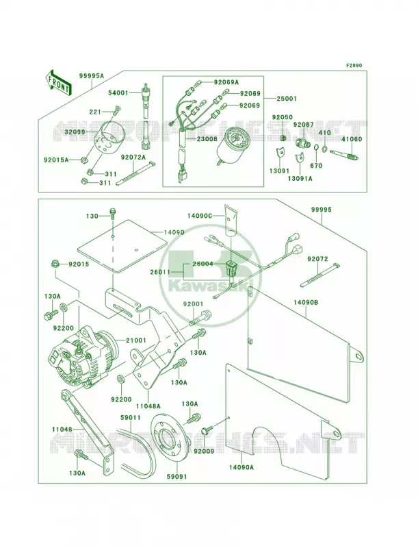 Optional PartsGenerator&ampMeter Kawasaki MULE 620 2007 MULE 2500  KAF620-C1