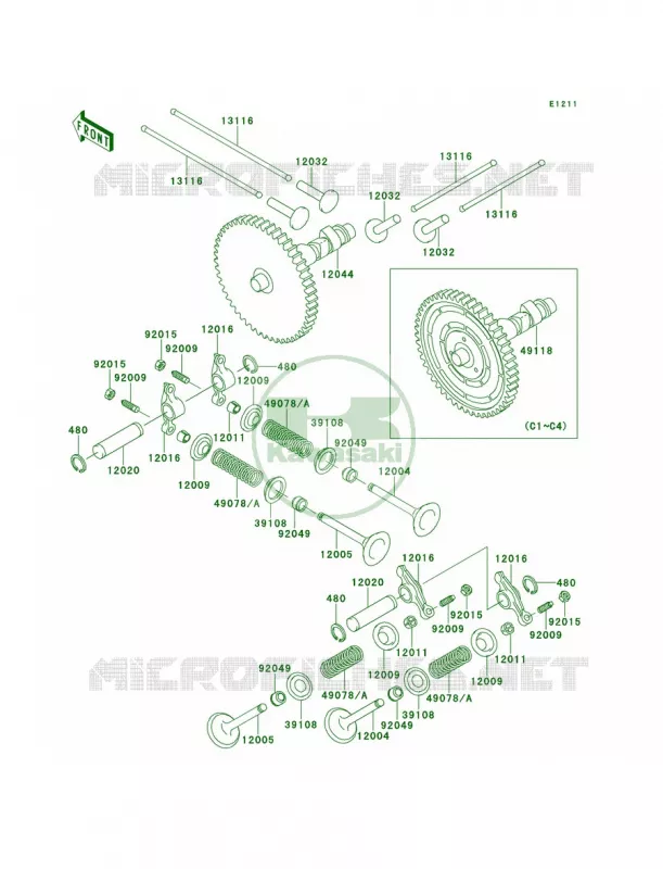 ValvesCamshafts Kawasaki MULE 620 2007 MULE 2500  KAF620-C1
