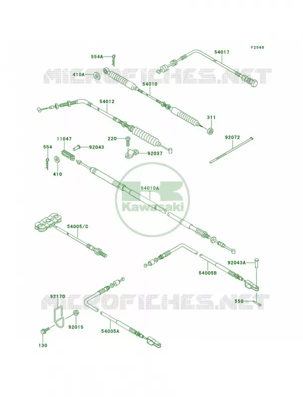 Cables Kawasaki MULE 620 2007 MULE 2500  KAF620-C4