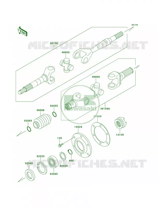Drive Shaft Kawasaki MULE 620 2007 MULE 2500  KAF620-C4