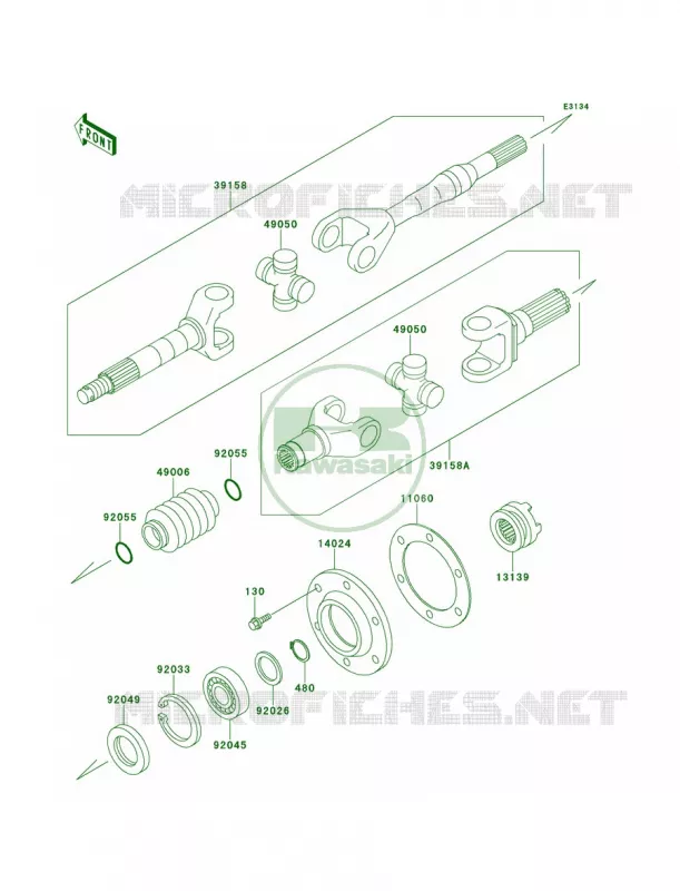 Drive Shaft Kawasaki MULE 620 2007 MULE 2500  KAF620-C5