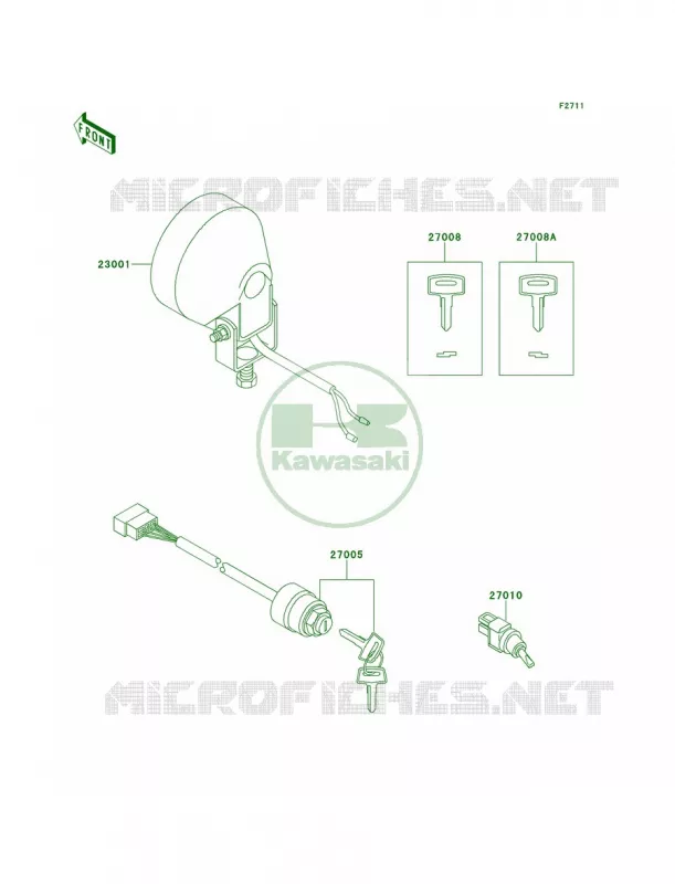 HeadlightsIgnition Switch Kawasaki MULE 620 2007 MULE 2500  KAF620-C5