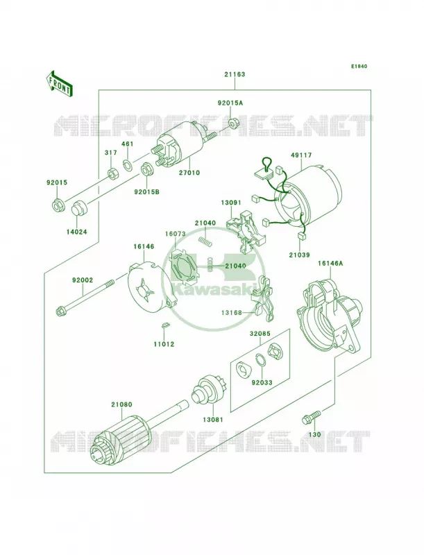 Starter Motor Kawasaki MULE 620 2007 MULE 2500  KAF620-C5