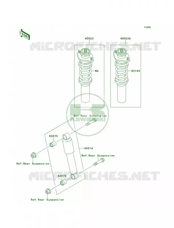 Shock Absorbers Kawasaki MULE 620 2007 MULE 2500  KAF620-C6