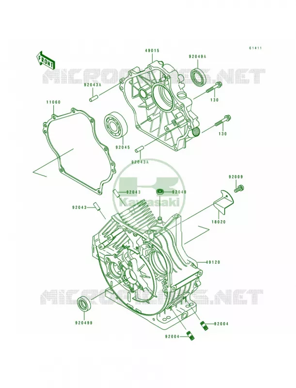 Crankcase Kawasaki MULE 300 2007 MULE 500  KAF300-A1