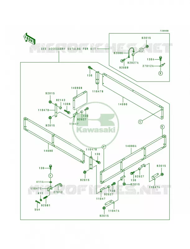 Optional PartsBed Gate Kawasaki MULE 300 2007 MULE 500  KAF300-A1