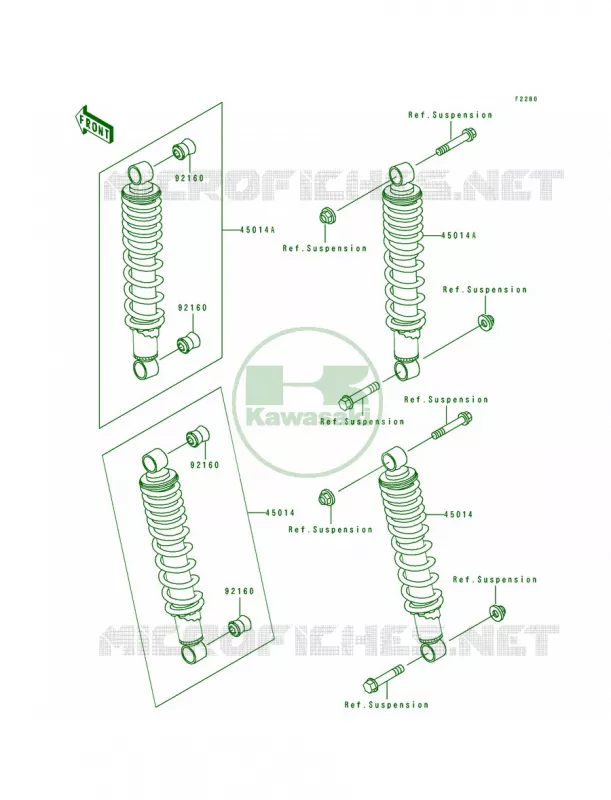 Shock Absorber Kawasaki MULE 300 2007 MULE 500  KAF300-A1
