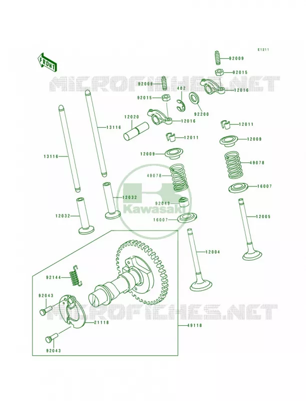 ValveCamshaft Kawasaki MULE 300 2007 MULE 500  KAF300-A1