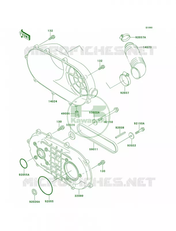 Converter CoverDrive Belt Kawasaki MULE 300 2007 MULE 500  KAF300-B1