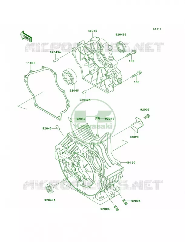 Crankcase Kawasaki MULE 300 2007 MULE 500  KAF300-B1