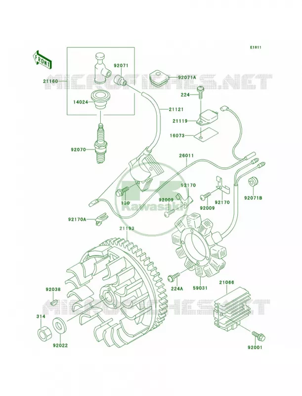 GeneratorIgnition Coil Kawasaki MULE 300 2007 MULE 500  KAF300-B1