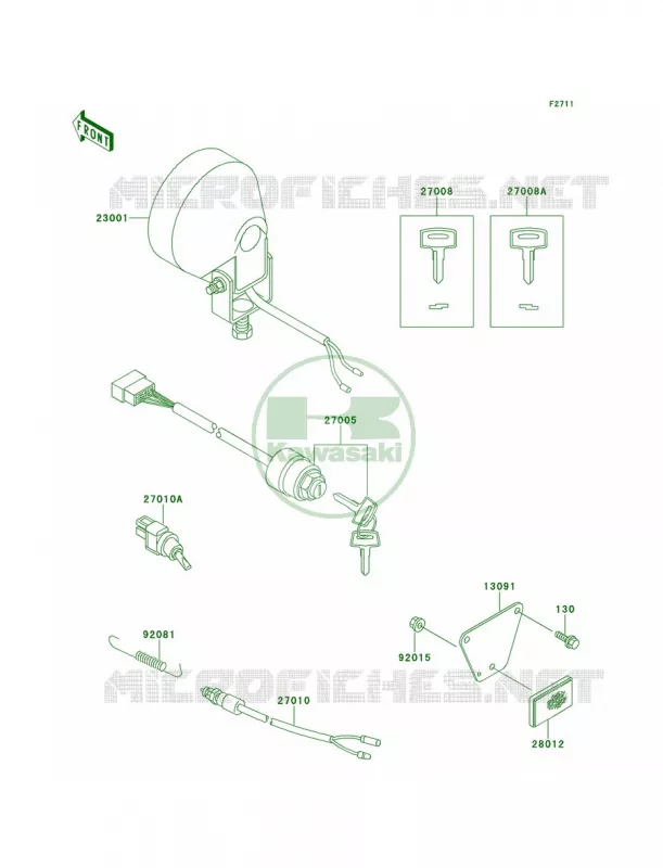 HeadlightsIgnition Switch Kawasaki MULE 300 2007 MULE 500  KAF300-B1