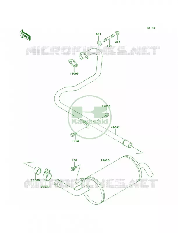 Mufflers Kawasaki MULE 300 2007 MULE 500  KAF300-B1