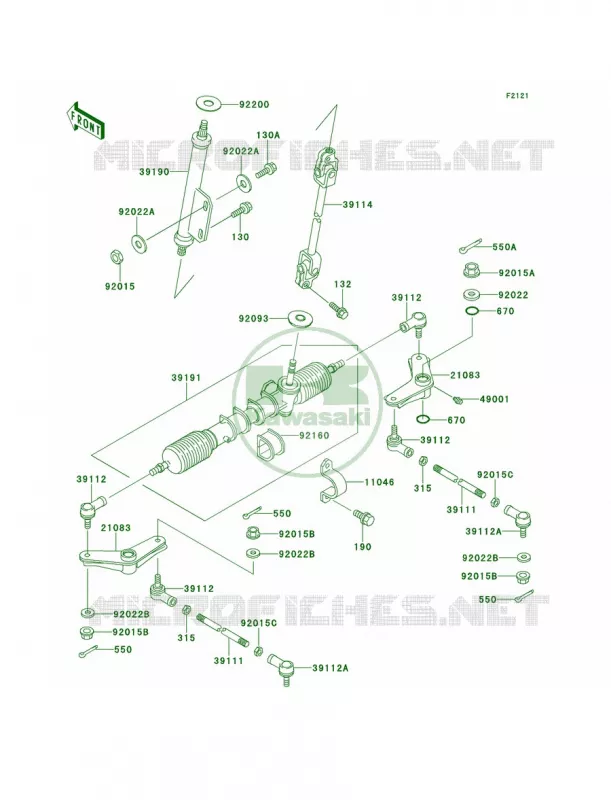 Steering Shaft Kawasaki MULE 300 2007 MULE 500  KAF300-B1